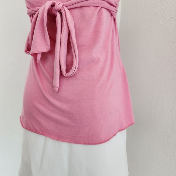 Y2K No Boundaries Pink Halter Top Beaded Rhinestone Front Detail Tank S - Picture 8 of 10